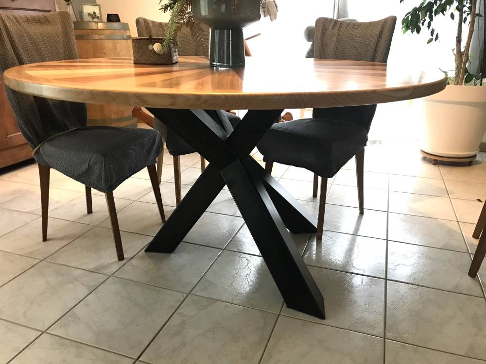 Table ronde Soleil artisanale (1)